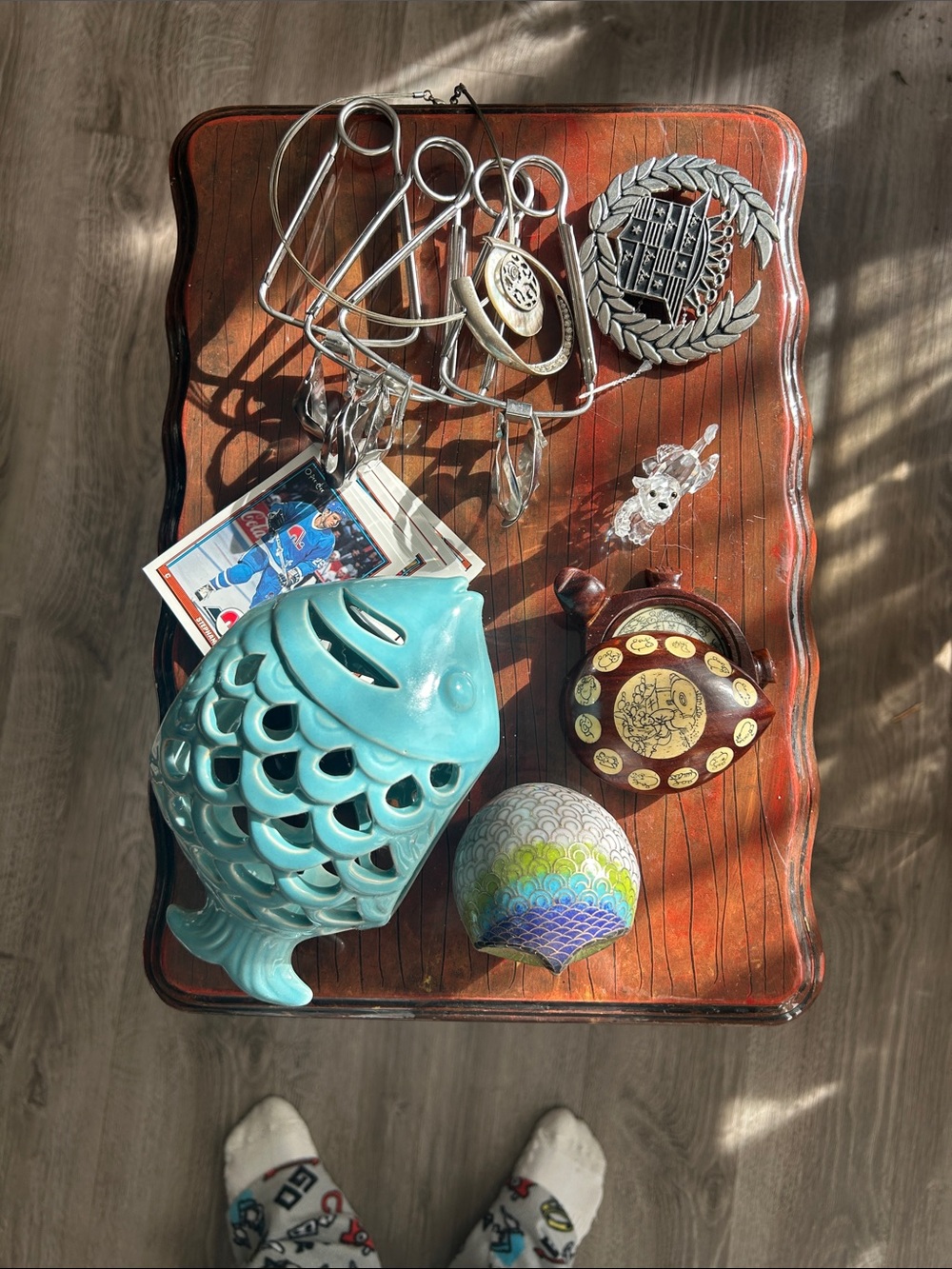 Ceramic Fish - Teal Home Storage Accent